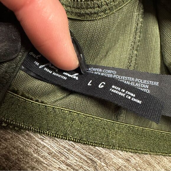 Urban Outfitters Olive Green Velvet Corset Crop Top - Picture 7 of 7